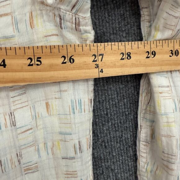 Carbon2Cobalt Shirt Mens XL Off White Multicolorn Button Up Long Sleeve Gauzy - Picture 9 of 9